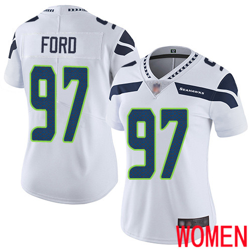 Seattle Seahawks Limited White Women Poona Ford Road Jersey NFL Football #97 Vapor Untouchable